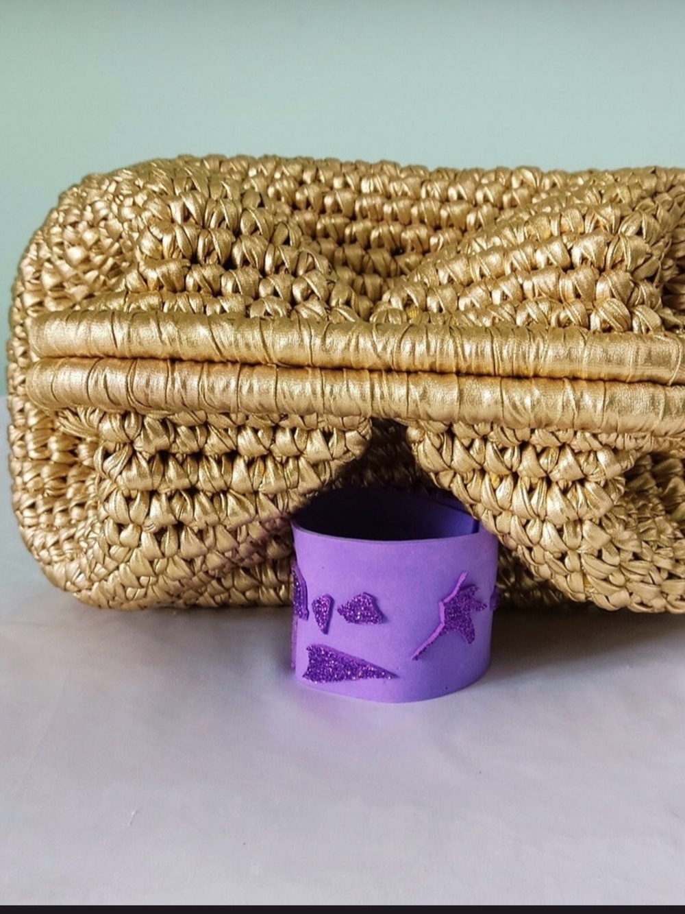 Gold Woven Top-Handle Women’s Bag - Picture 6 of 14